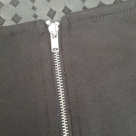 ECI New York Faux Leather Geometric Lasercut Panel Sheath Dress Sz 8 - Picture 11 of 13